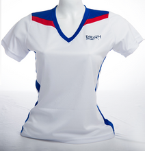 Women's Blue and Red V Neck