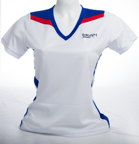Women's Blue and Red V Neck
